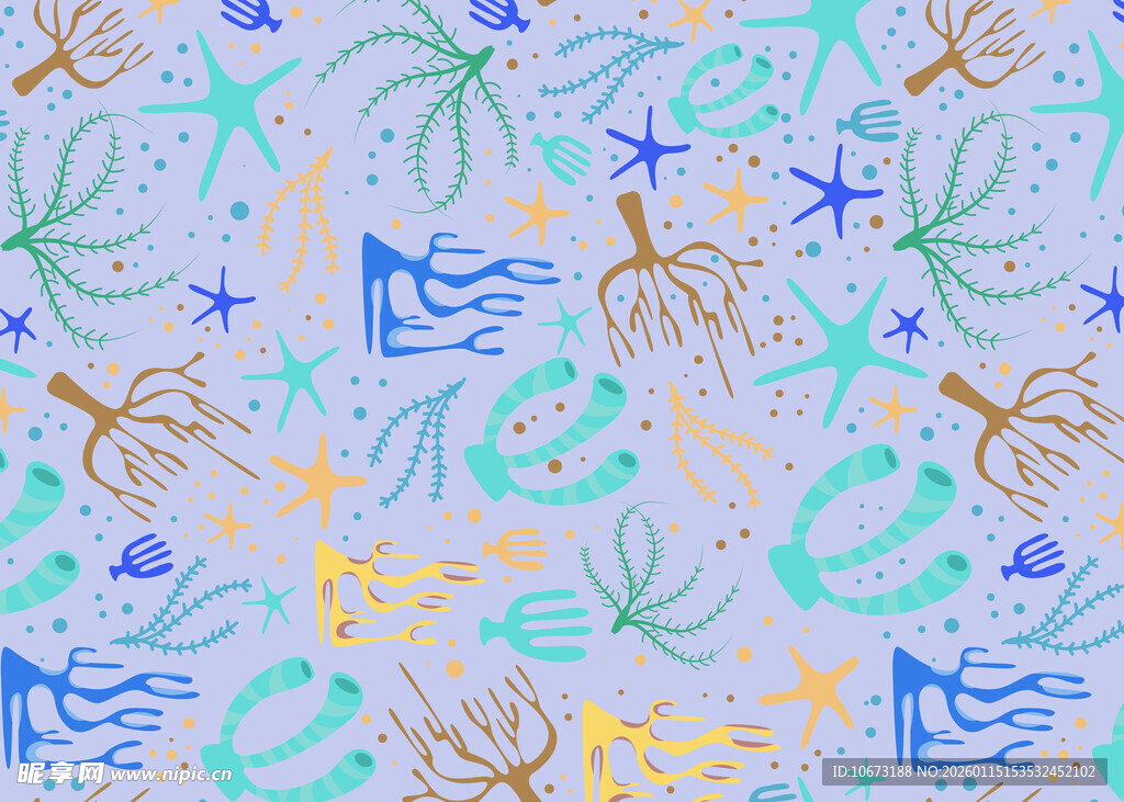 海洋元素图案背景设计