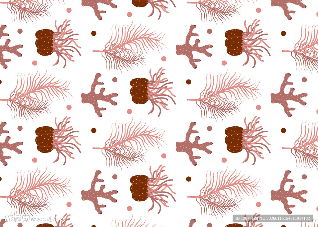 动物花卉图案无缝背景