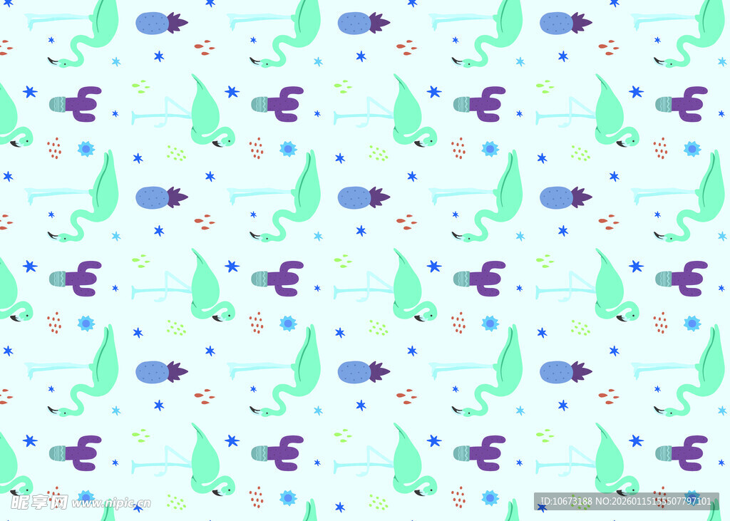 海洋生物图案背景纹理