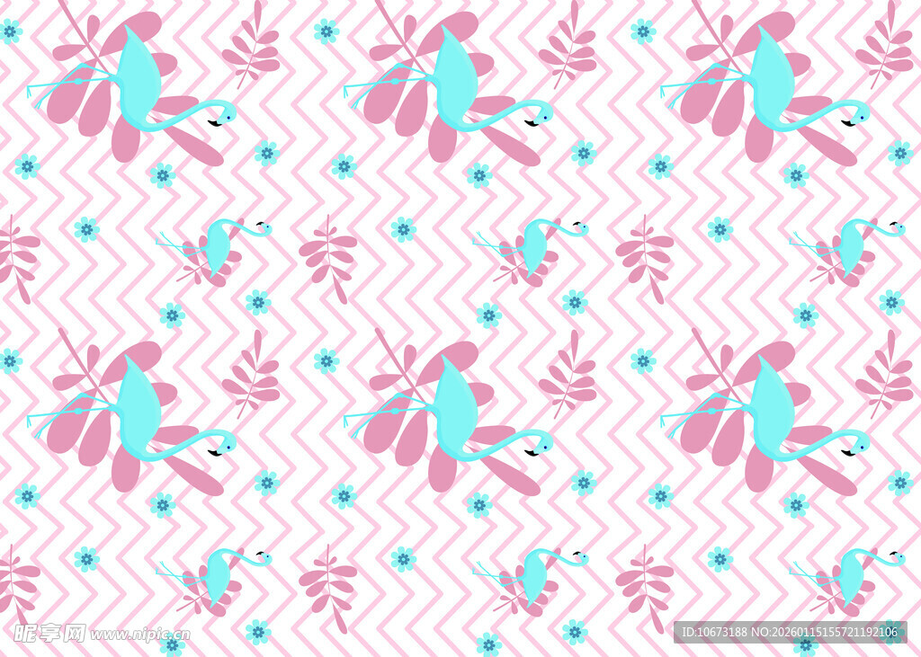 梦幻独角兽花卉图案背景