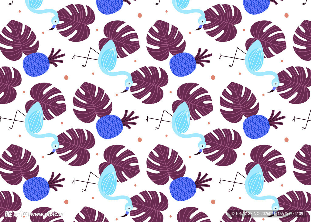 热带植物图案背景设计