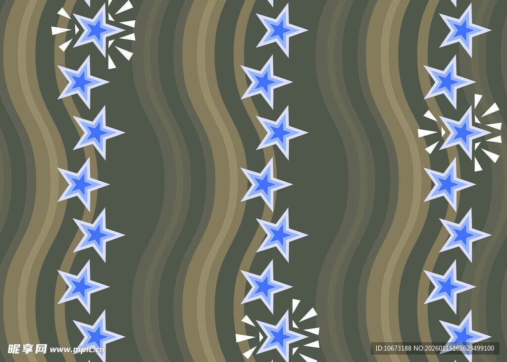 蓝星波浪条纹图案背景