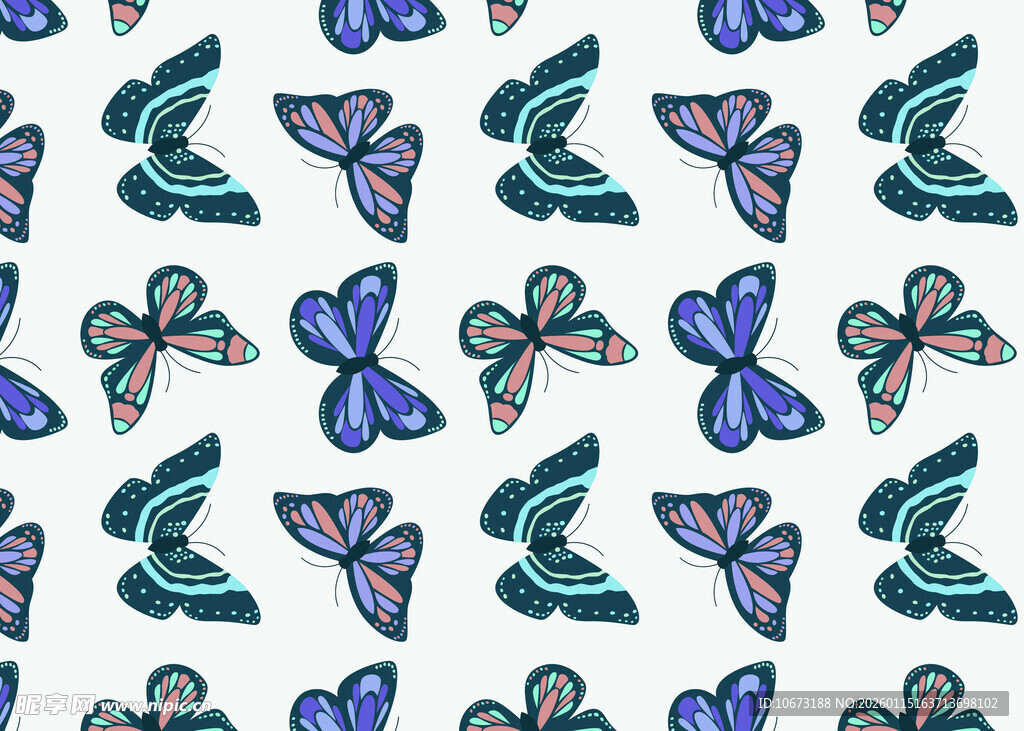 蝴蝶图案无缝背景纹理