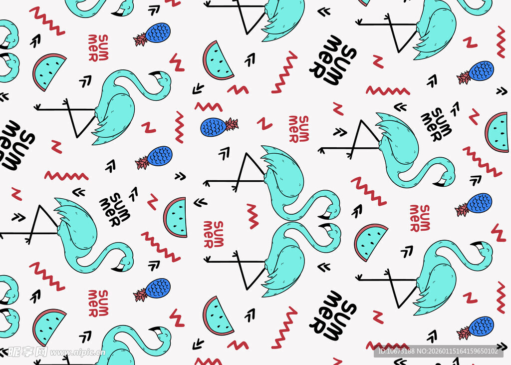 火烈鸟图案背景设计素材