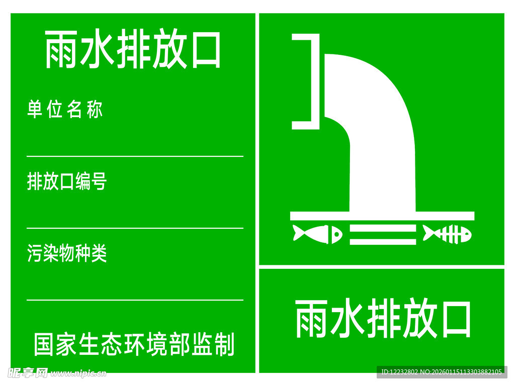 雨水排放口标识牌
