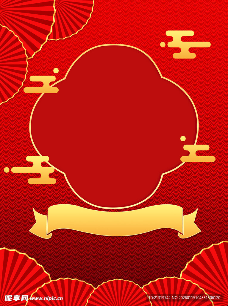 红色国风背景