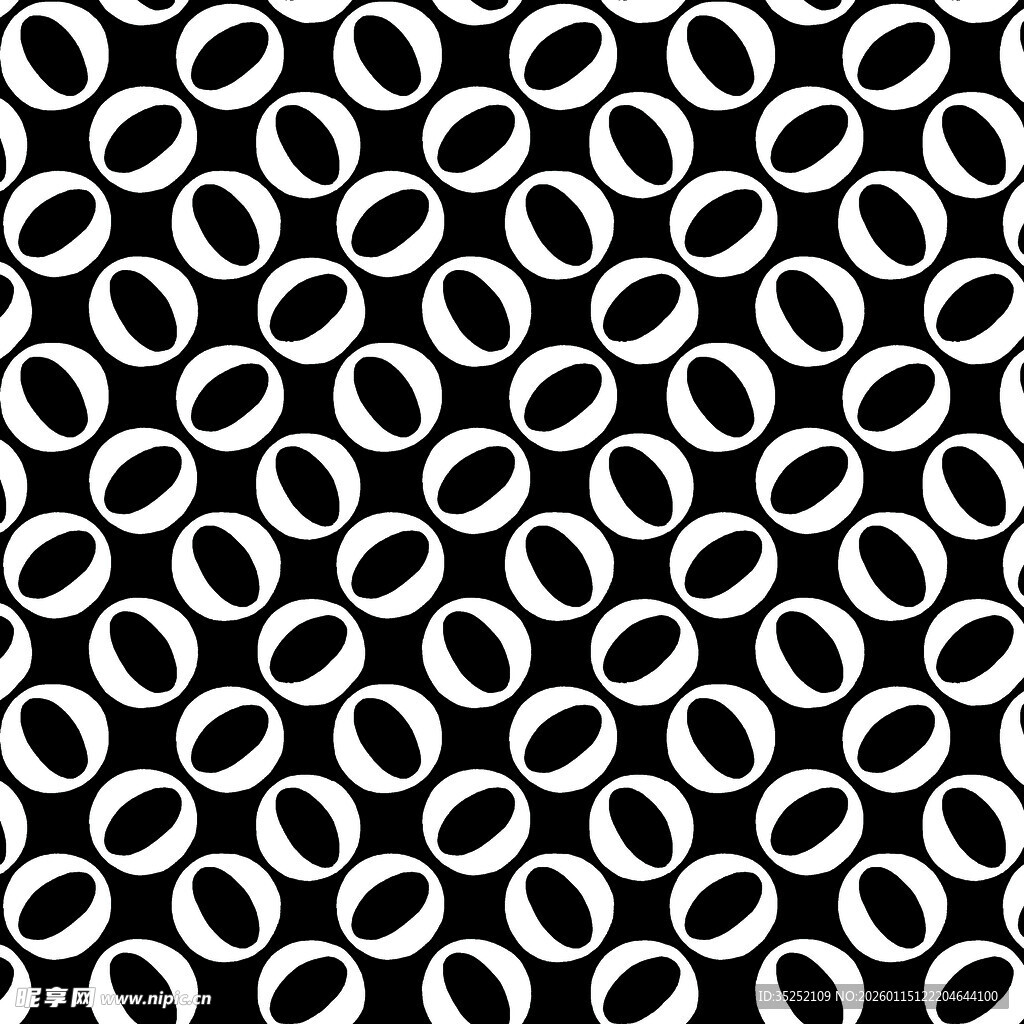 黑白环形几何图案纹理
