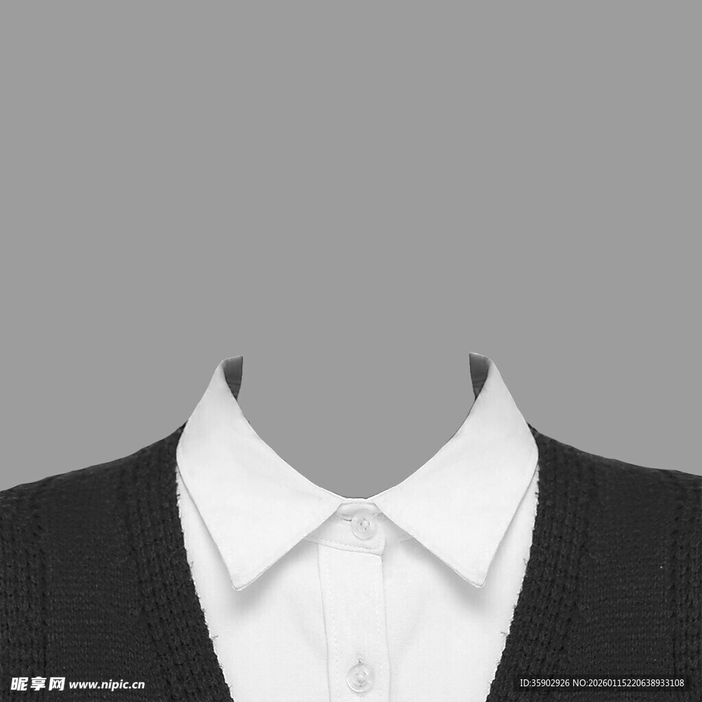 黑白搭配衬衫与针织背心