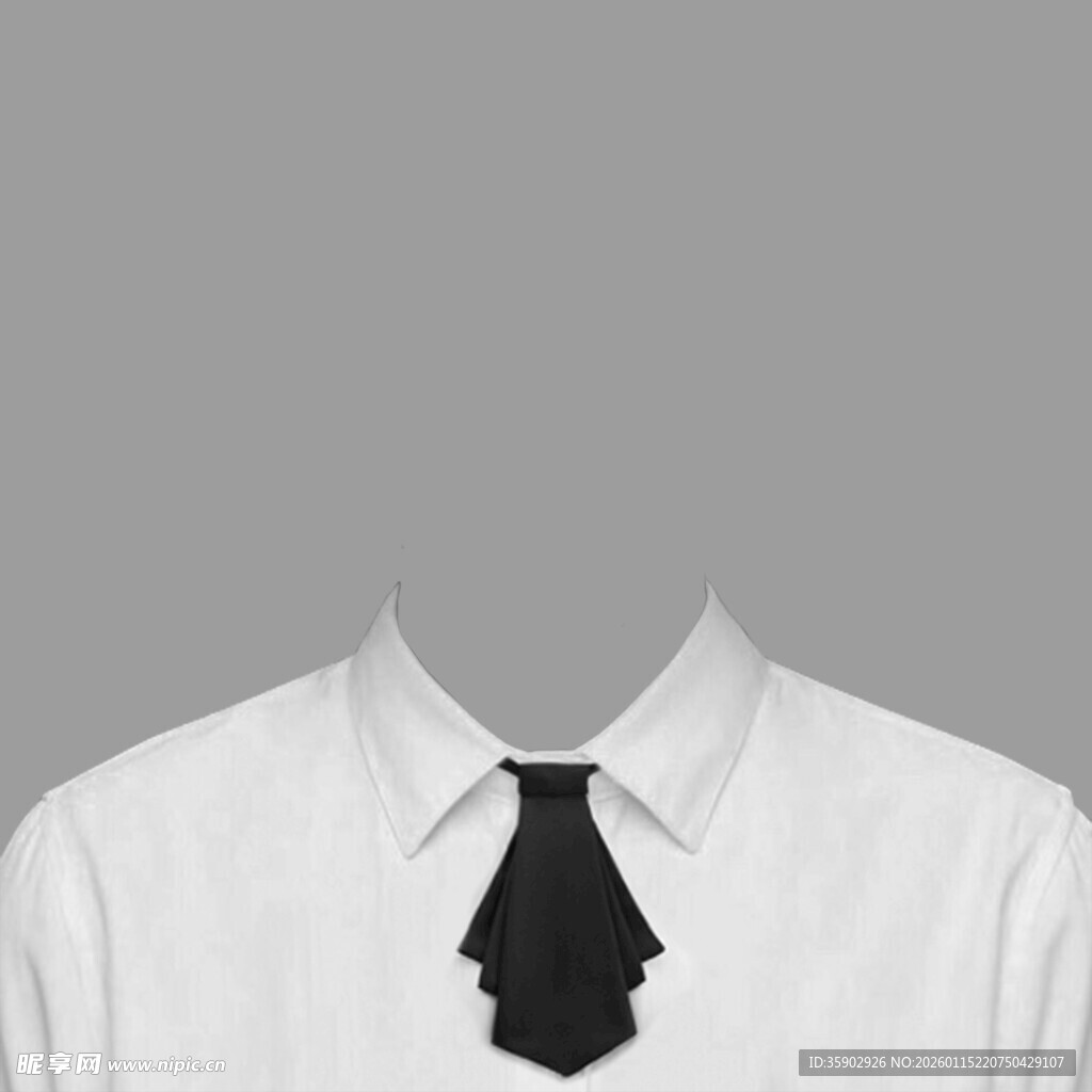 白色衬衫搭配黑色领带