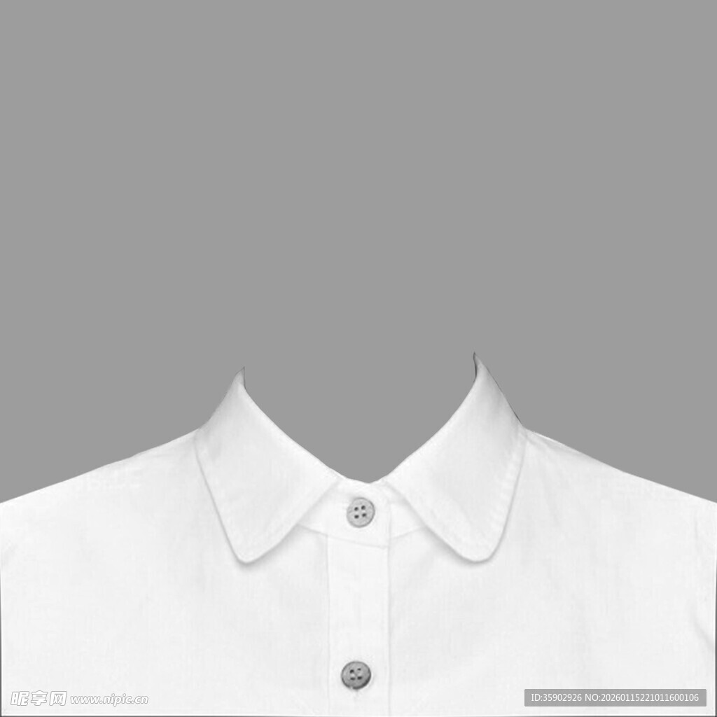 白色翻领上衣衣领特写