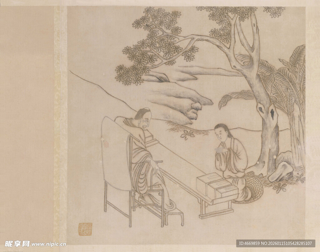 古代书房场景人物图