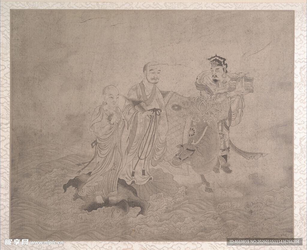 古代人物与犬的场景画