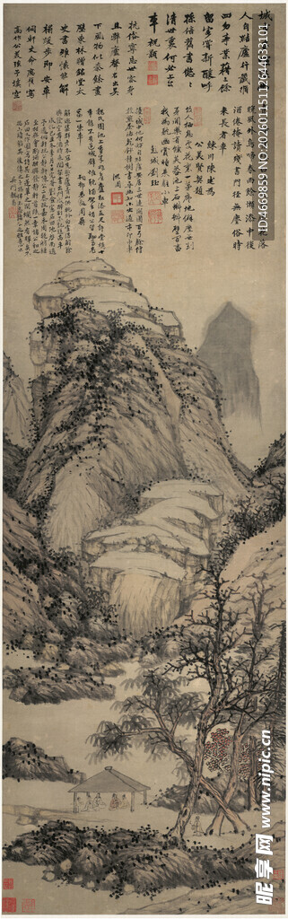 传统水墨山水古画意境图