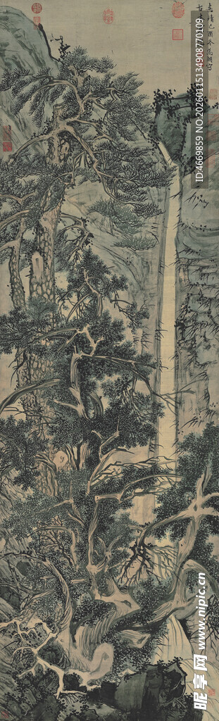 古代山水墨画景观