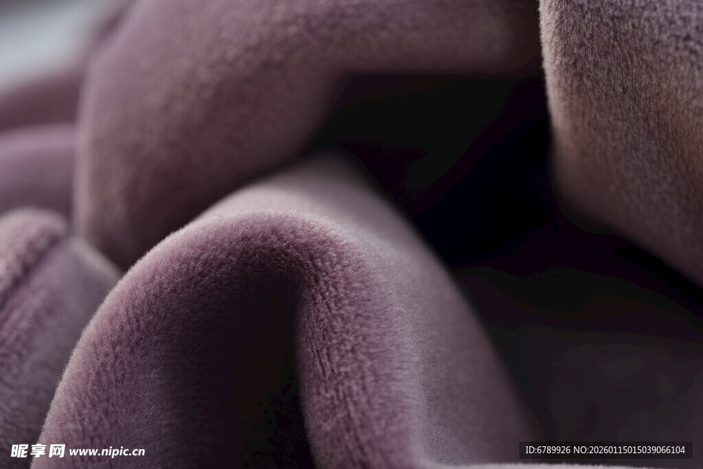 柔软紫色绒布纹理特写