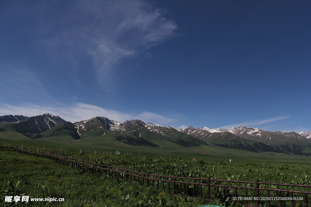 草原与远山的壮美风光