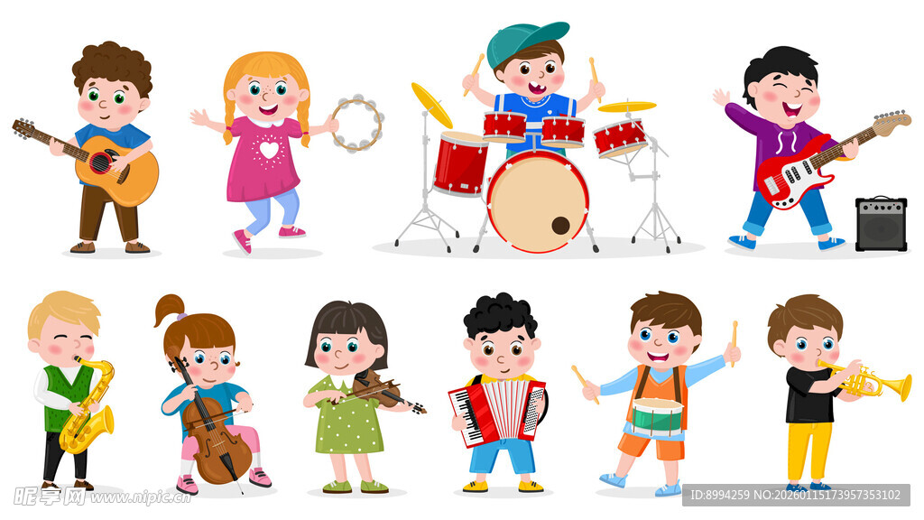 儿童乐队插图