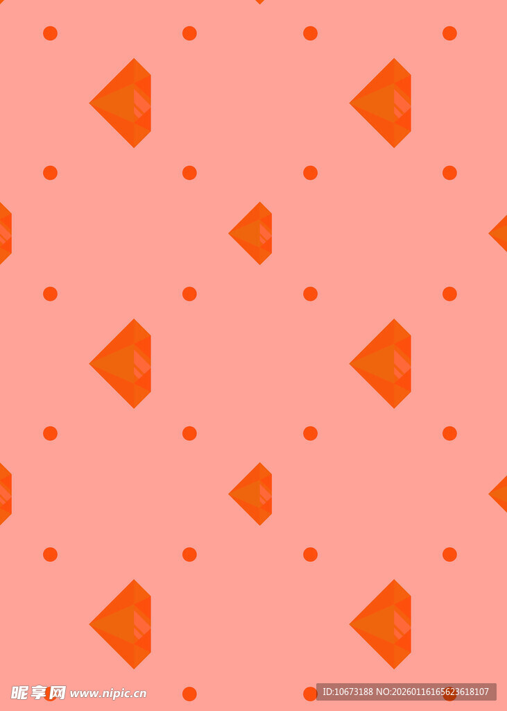 粉色底橙色几何图案背景