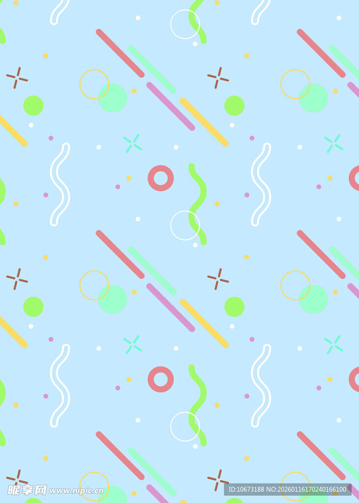 清新多彩几何图案背景