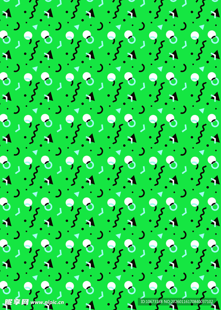 绿色底白色点缀图案背景