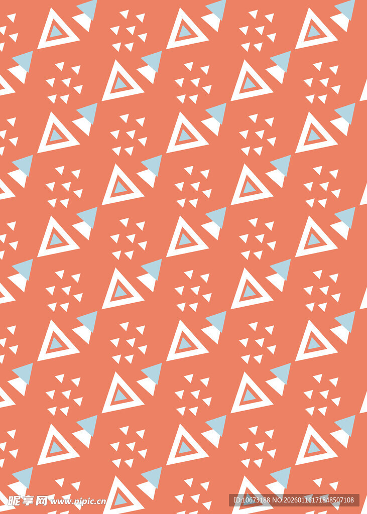 橙色三角旗波点图案背景