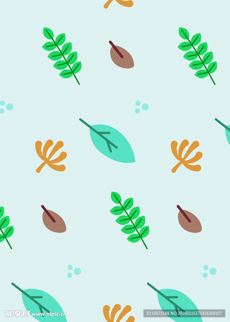清新树叶图案背景