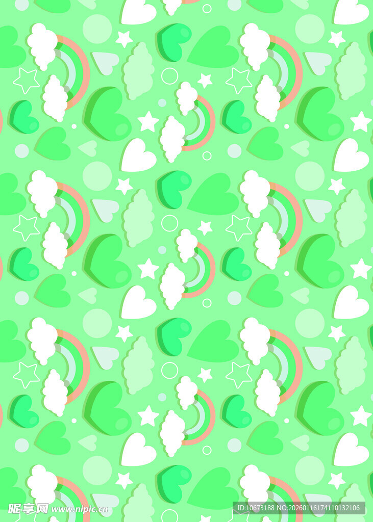 绿色梦幻三叶草图案背景