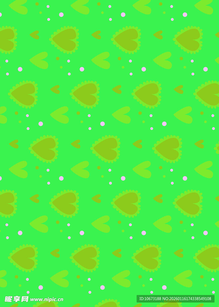 绿色心形图案背景纹理