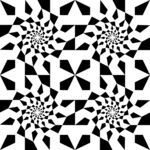 黑白几何旋转图案