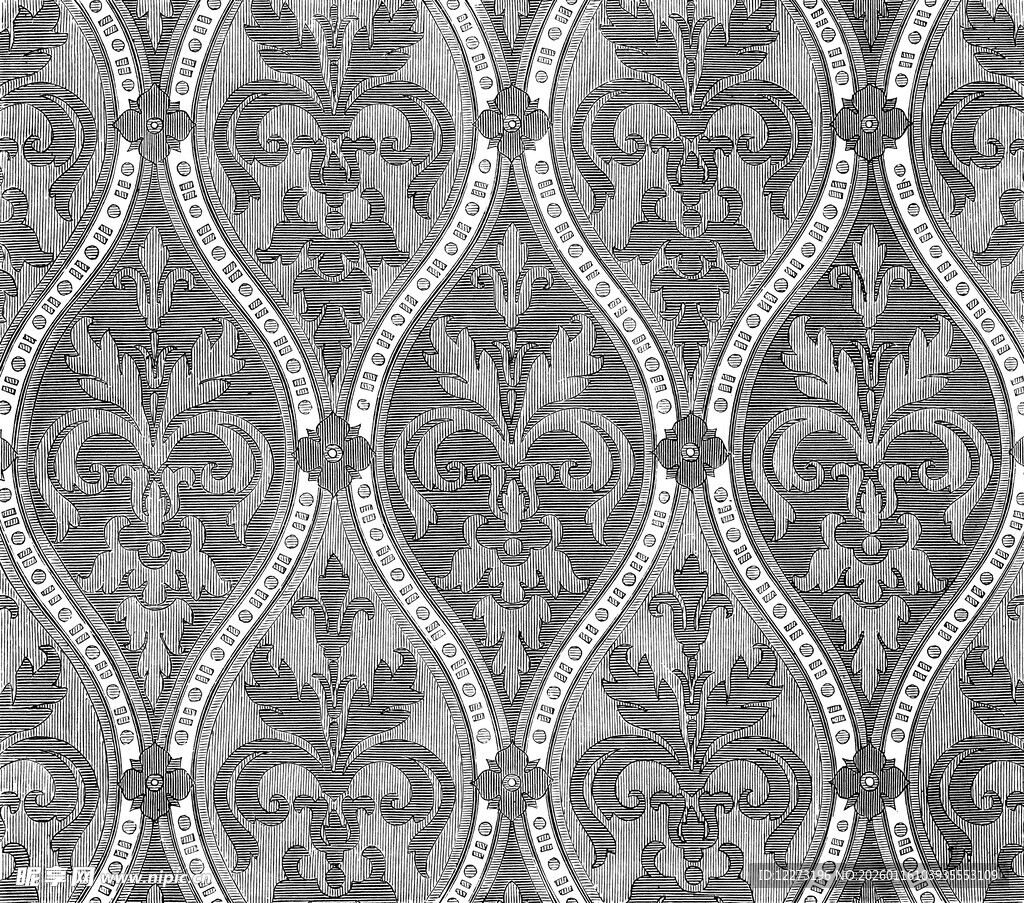 灰调花纹墙纸图案设计