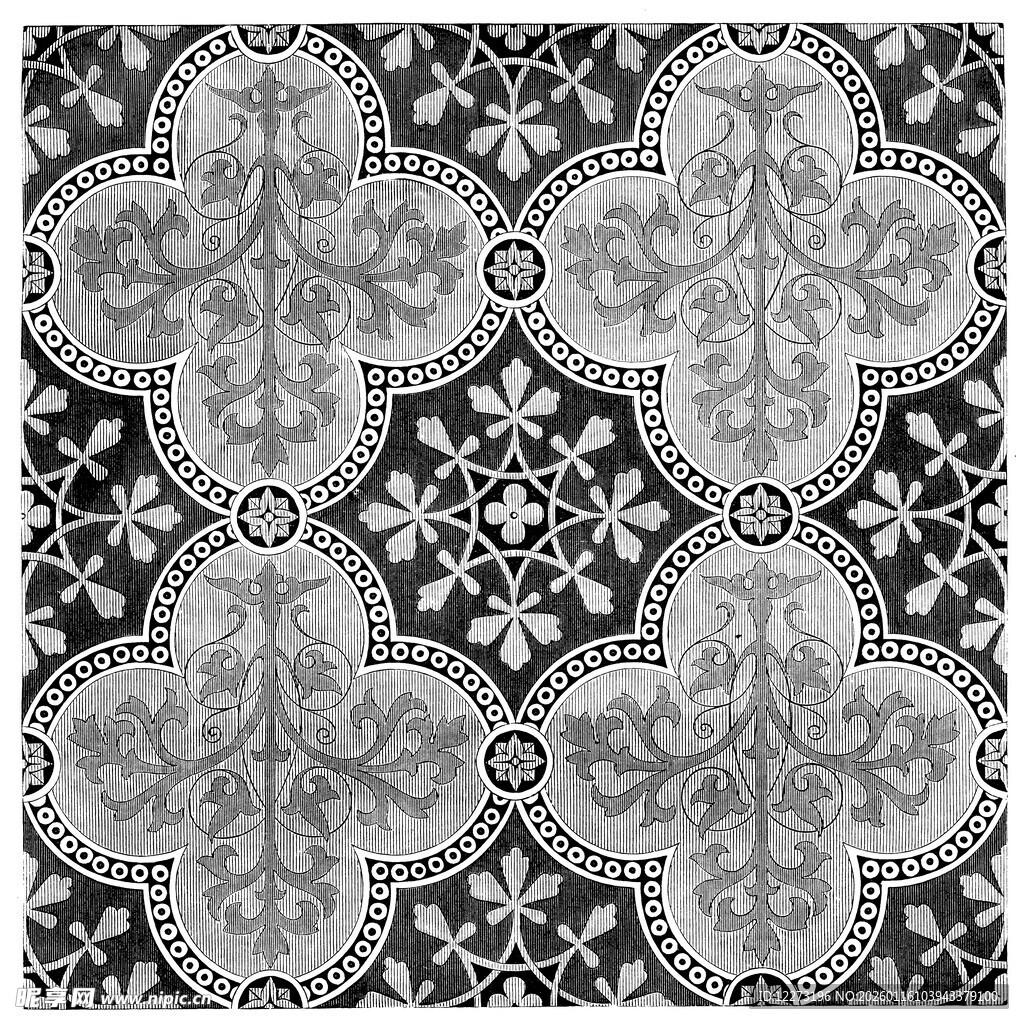 黑白几何花纹图案设计