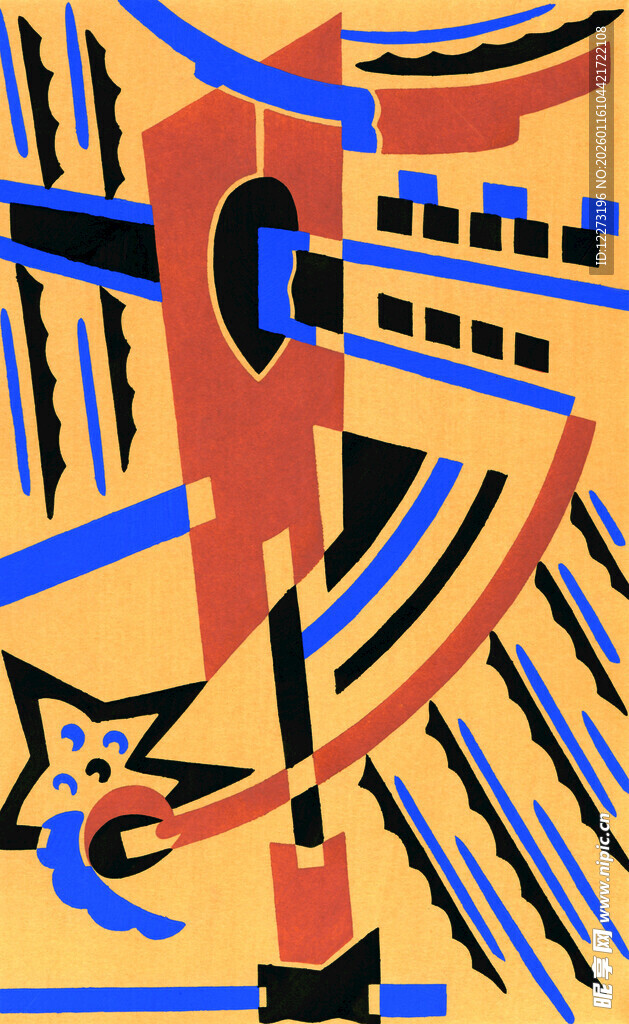 抽象几何风格人物艺术画作