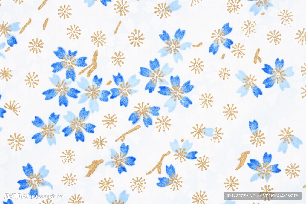 蓝白小花图案背景