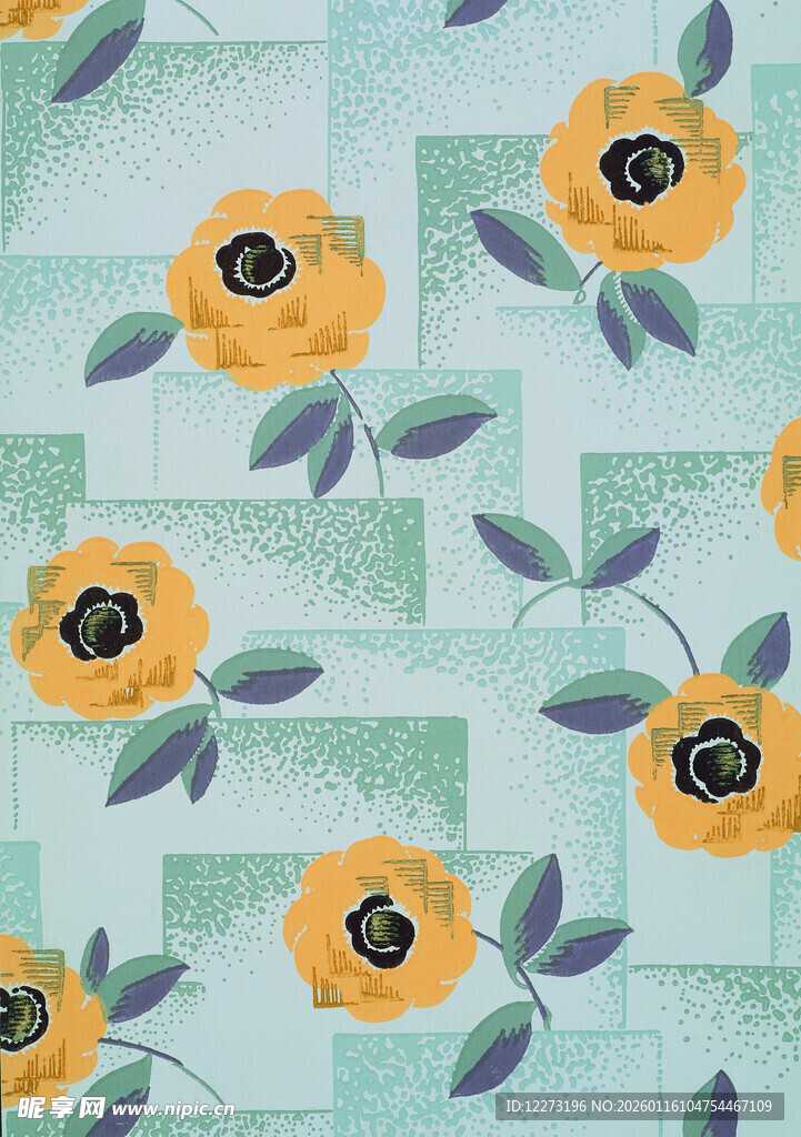 花卉几何图案背景纹理