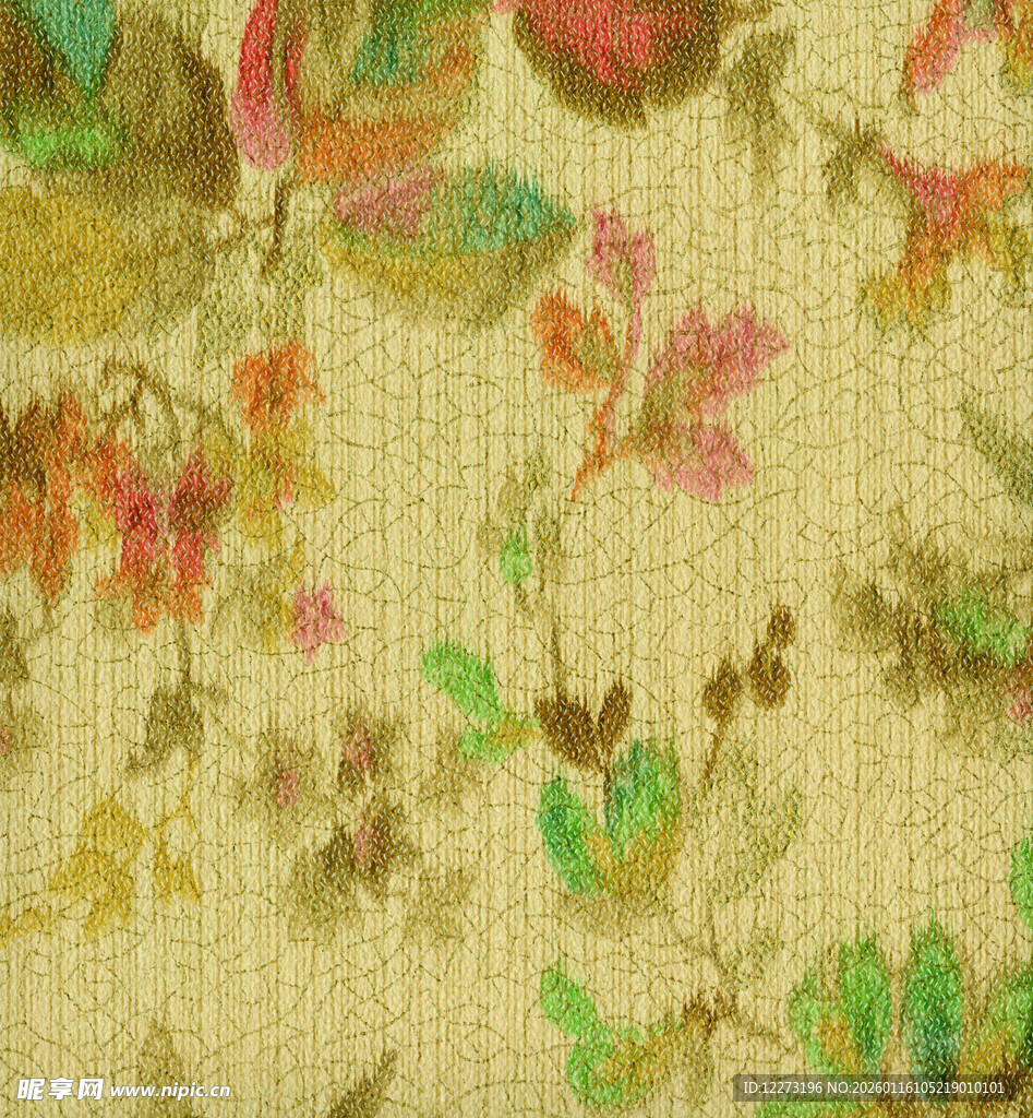 复古花卉纹理布料图案