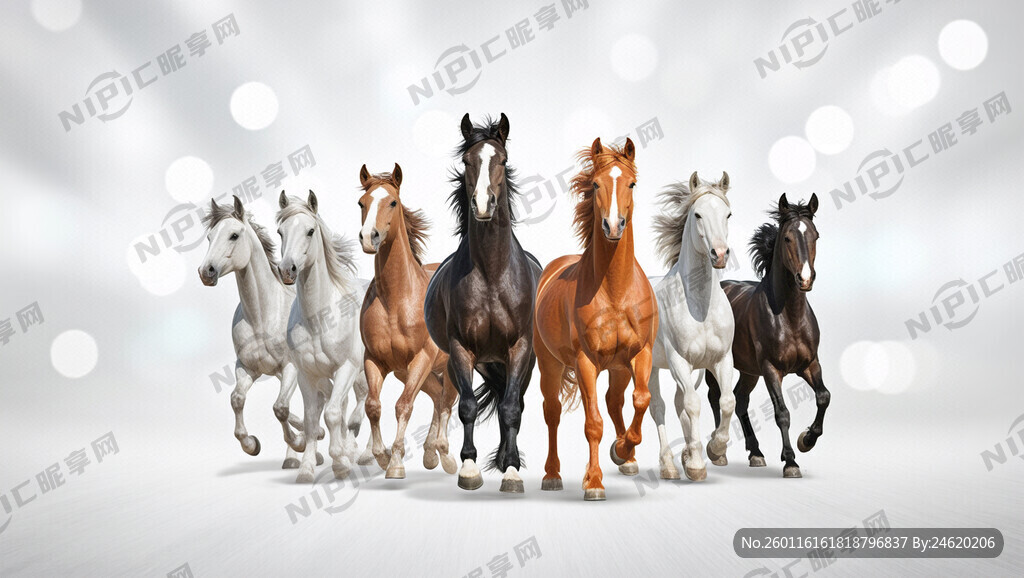 根据昭陵六骏生产六匹可爱的马形