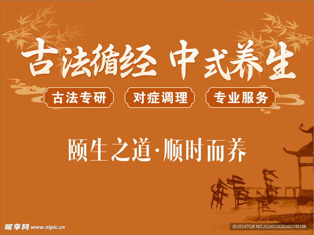 古法循经中式养生宣传图
