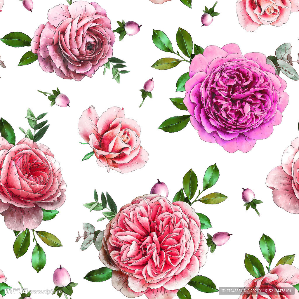 水彩花小碎花手绘花大牌花