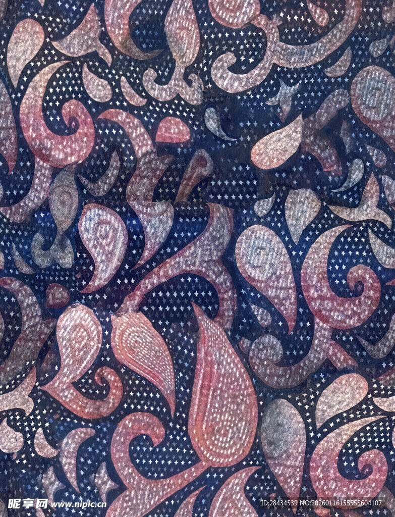 佩斯利花纹精美布料图案