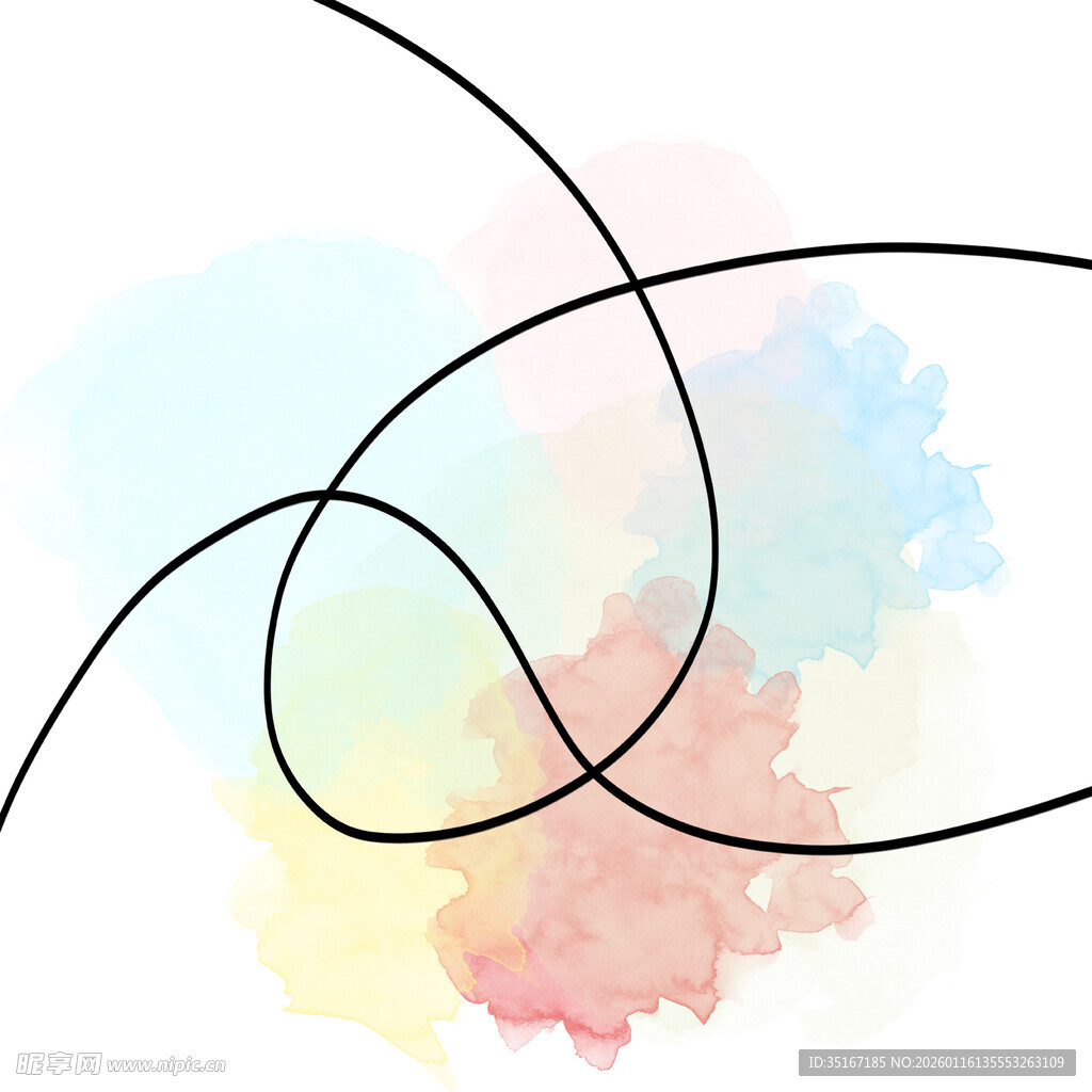 抽象线条水彩艺术图案