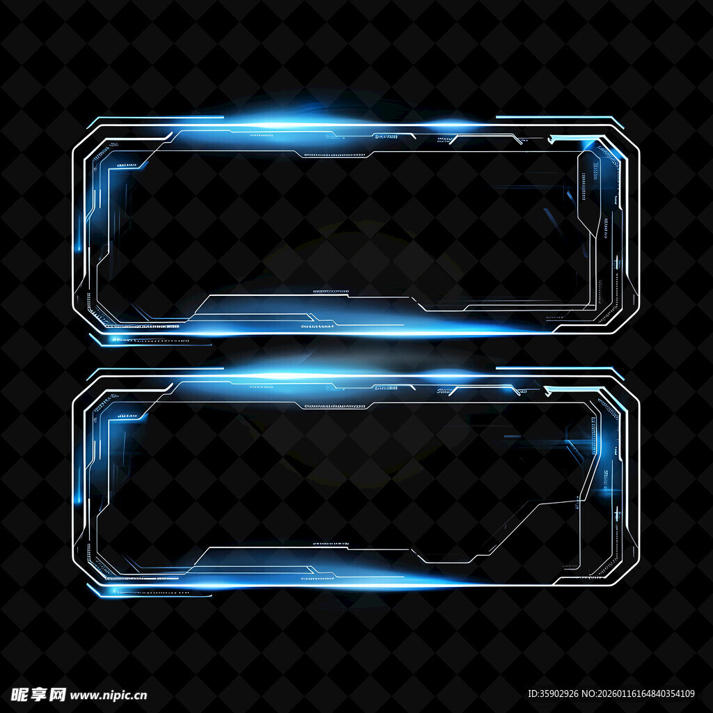 炫酷蓝光科技感边框元素