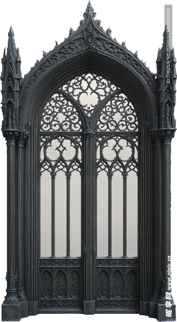 哥特式雕花双开门