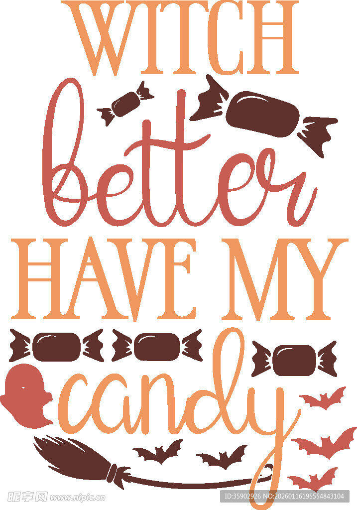 万圣节糖果主题创意文字