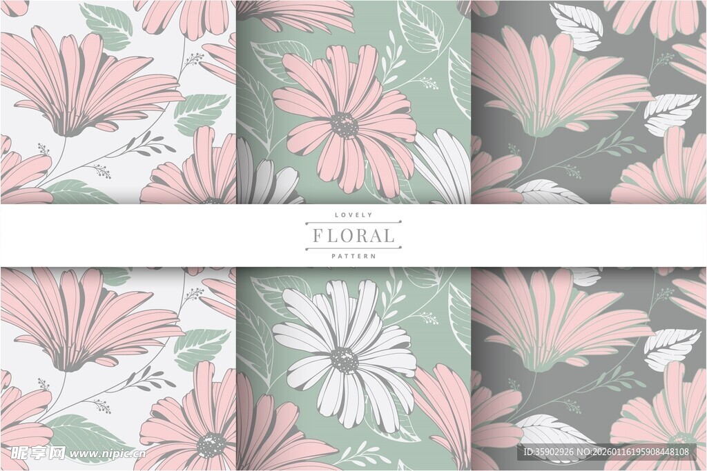 花卉图案布料纹理设计