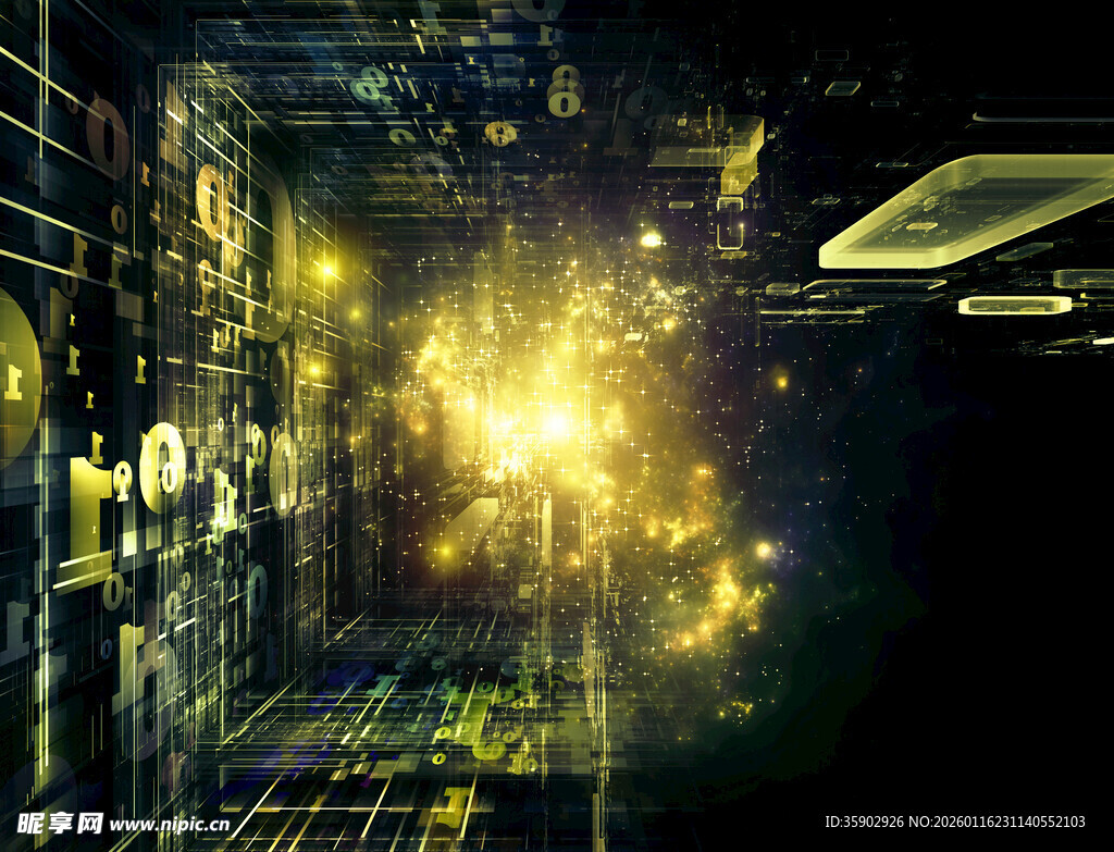 未来科技感的光影空间