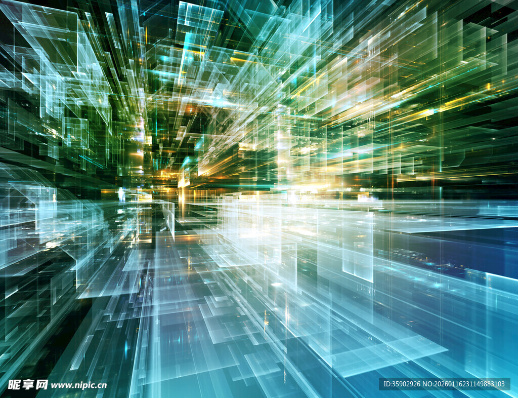 未来科技感的光影空间