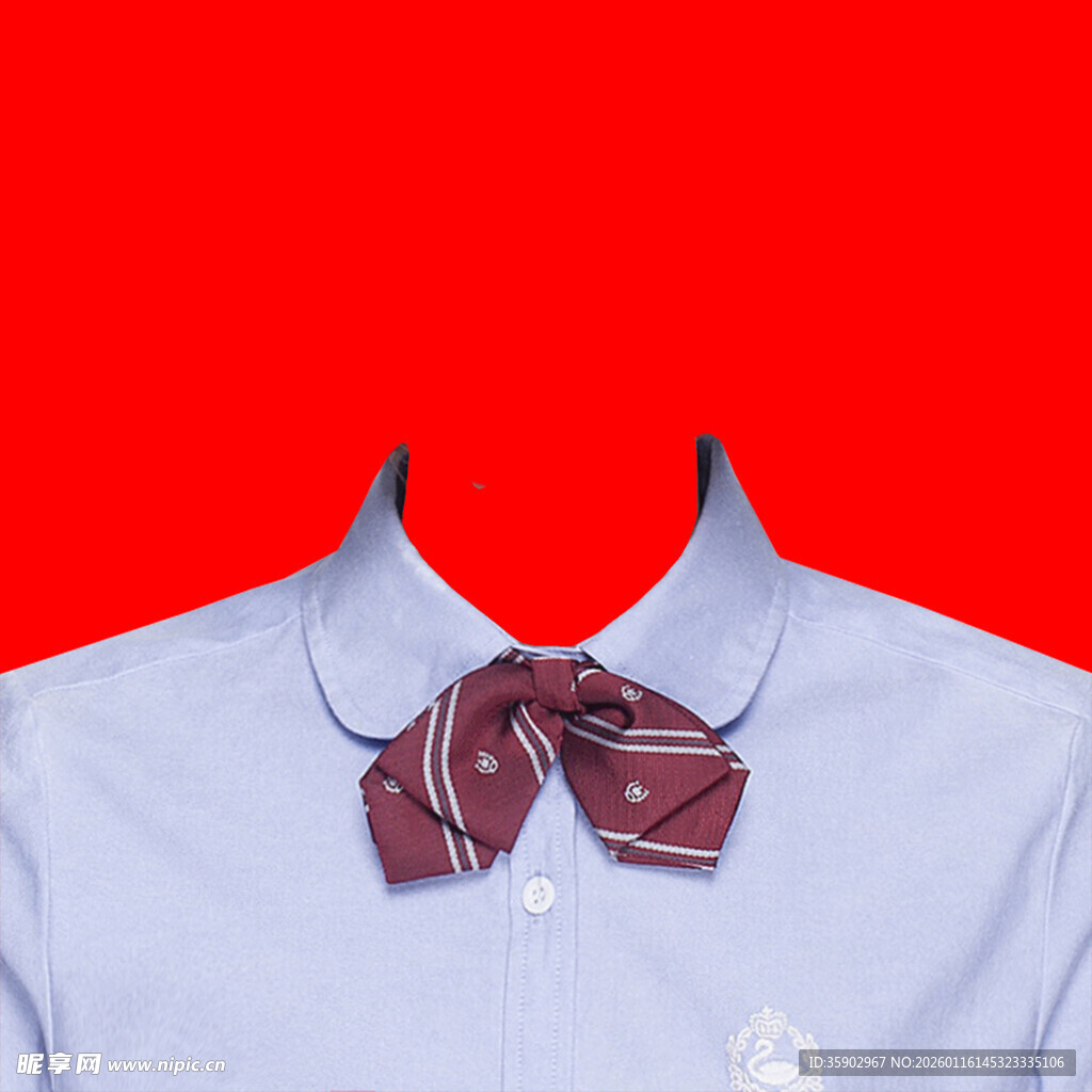 浅蓝色衬衫搭配精致领结