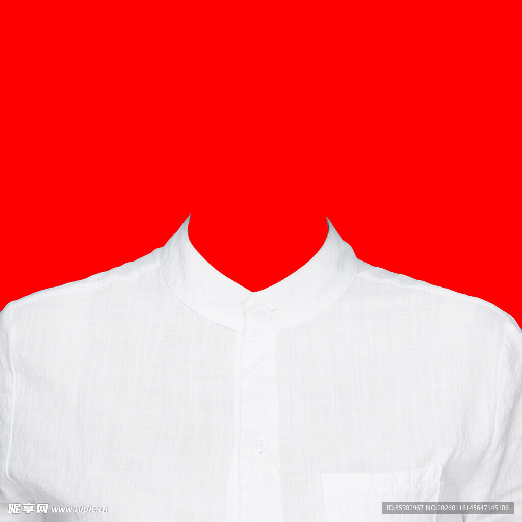 白色立领衬衫展示
