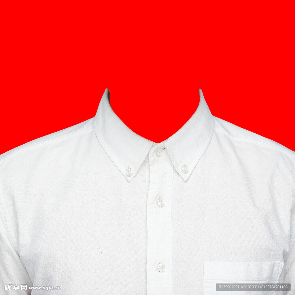 白色衬衫衣领特写