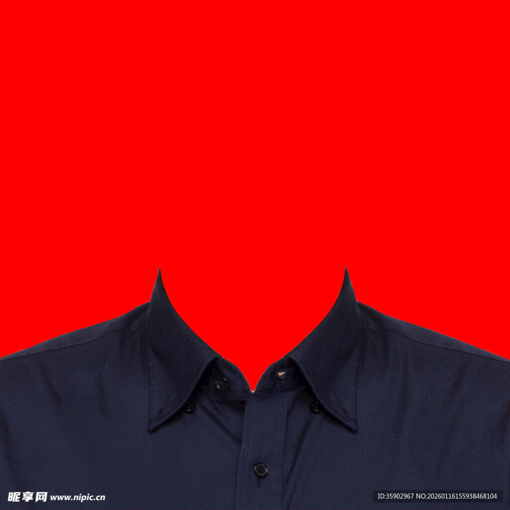 深蓝色衬衫衣领特写